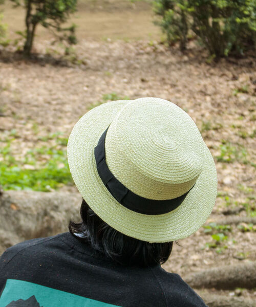 GLOSTER（グロスター）の「【GLOSTER/グロスター】STRAW BOATER HAT ストローハット 麦わら カンカン帽（ハット・メンズ・グレー/アイボリー・FREE）」の15枚目の写真