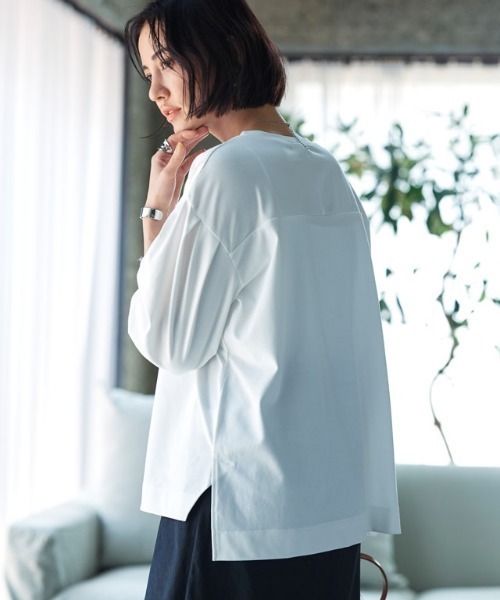 RASW（ラス）の「RASW　GIZAボリュームスリーブTシャツ（Tシャツ/カットソー・レディース・オフホワイト/ブラック/グレイッシュベージュ・M/L）」の11枚目の写真