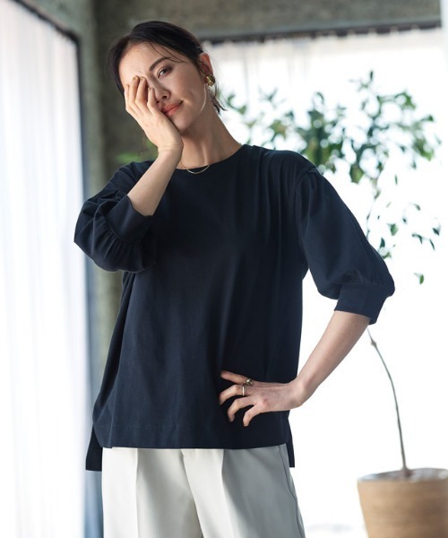 RASW（ラス）の「RASW　GIZAボリュームスリーブTシャツ（Tシャツ/カットソー・レディース・オフホワイト/ブラック/グレイッシュベージュ・M/L）」の22枚目の写真