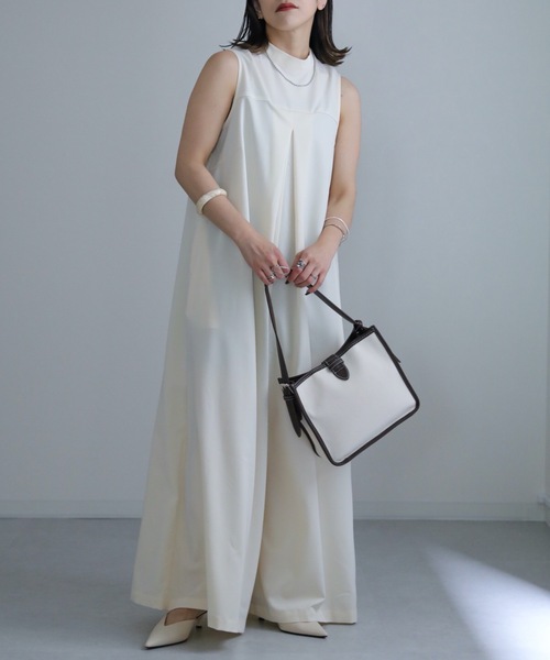 ap retro（アプレトロ）の「タックオールインワン（つなぎ/オールインワン・レディース・ブラウン/オフホワイト/ブラック・FREE）」の8枚目の写真