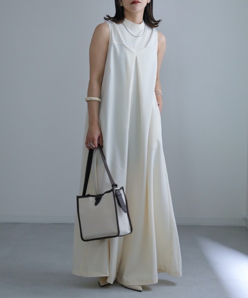 ap retro（アプレトロ）の「タックオールインワン（つなぎ/オールインワン・レディース・ブラウン/オフホワイト/ブラック・FREE）」の10枚目の写真