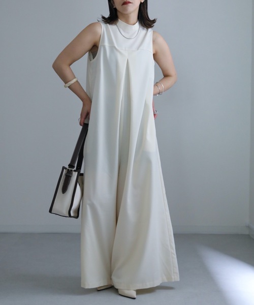 ap retro（アプレトロ）の「タックオールインワン（つなぎ/オールインワン・レディース・ブラウン/オフホワイト/ブラック・FREE）」の11枚目の写真