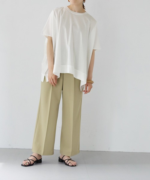 HER CLOSET(ハークローゼット)の「【shemoshelly】シルケットポンチョライクカットソーTシャツ(Tシャツ/カットソー・レディース・オフホワイト/ブラック/チャコールグレー/グレイッシュベージュ・M)」の17枚目の写真