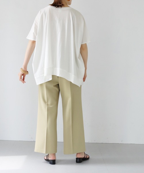 HER CLOSET(ハークローゼット)の「【shemoshelly】シルケットポンチョライクカットソーTシャツ(Tシャツ/カットソー・レディース・オフホワイト/ブラック/チャコールグレー/グレイッシュベージュ・M)」の21枚目の写真