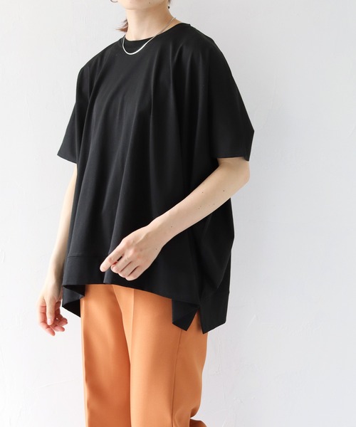 HER CLOSET(ハークローゼット)の「【shemoshelly】シルケットポンチョライクカットソーTシャツ(Tシャツ/カットソー・レディース・オフホワイト/ブラック/チャコールグレー/グレイッシュベージュ・M)」の13枚目の写真