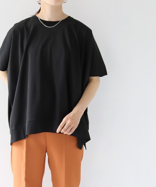 HER CLOSET(ハークローゼット)の「【shemoshelly】シルケットポンチョライクカットソーTシャツ(Tシャツ/カットソー・レディース・オフホワイト/ブラック/チャコールグレー/グレイッシュベージュ・M)」の5枚目の写真