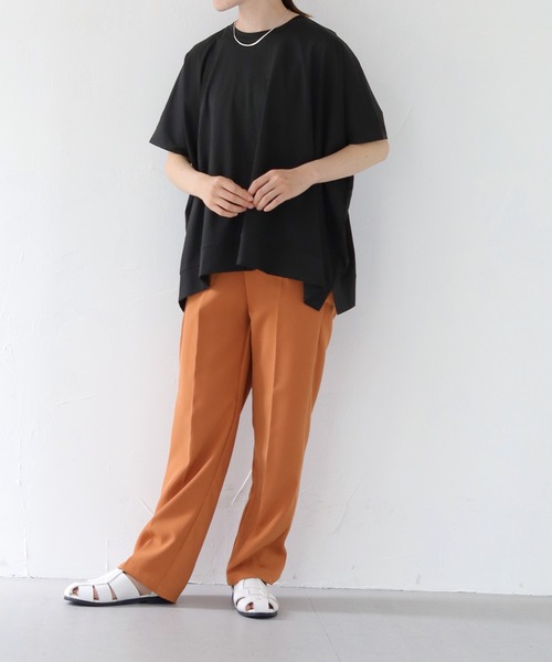 HER CLOSET(ハークローゼット)の「【shemoshelly】シルケットポンチョライクカットソーTシャツ(Tシャツ/カットソー・レディース・オフホワイト/ブラック/チャコールグレー/グレイッシュベージュ・M)」の10枚目の写真