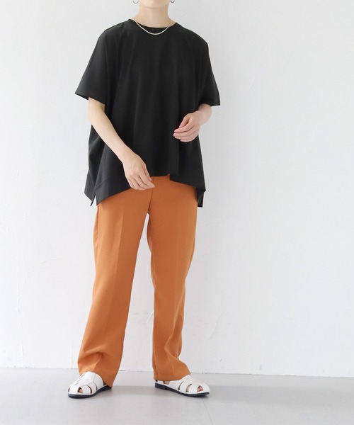 HER CLOSET(ハークローゼット)の「【shemoshelly】シルケットポンチョライクカットソーTシャツ(Tシャツ/カットソー・レディース・オフホワイト/ブラック/チャコールグレー/グレイッシュベージュ・M)」の18枚目の写真
