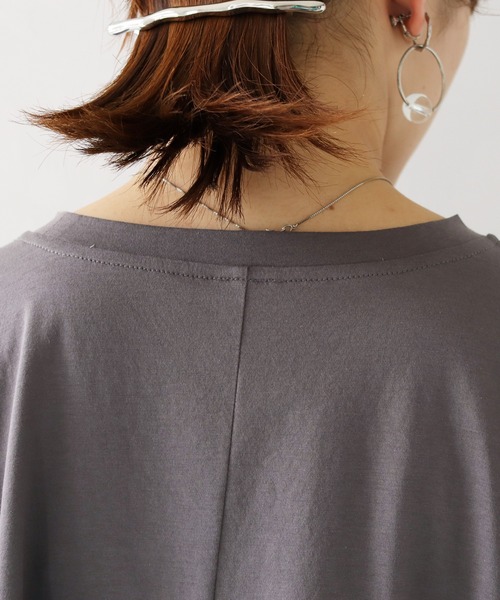 HER CLOSET(ハークローゼット)の「【shemoshelly】シルケットポンチョライクカットソーTシャツ(Tシャツ/カットソー・レディース・オフホワイト/ブラック/チャコールグレー/グレイッシュベージュ・M)」の12枚目の写真