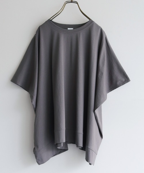 HER CLOSET(ハークローゼット)の「【shemoshelly】シルケットポンチョライクカットソーTシャツ(Tシャツ/カットソー・レディース・オフホワイト/ブラック/チャコールグレー/グレイッシュベージュ・M)」の8枚目の写真