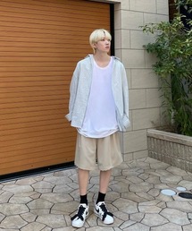 Chikashitsu + | 【Chikashitsu +/チカシツプラス】pin tuck shorts/ピンタック ショートパンツ ハーフパンツ ショーツ(その他パンツ)