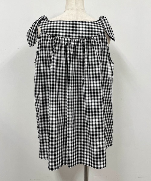 BE NEAT（ビーニート）の「ショルダーノットキャミブラウス（シャツ/ブラウス・レディース・ブラック/グリーン・M）」の4枚目の写真