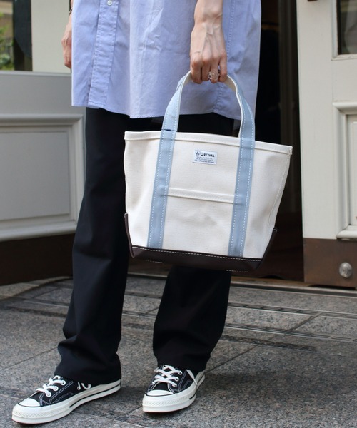 ORCIVAL（オーシバル）の「ORCIVAL/オーシバル　トートバッグ  TOTE BAG 2TONE RC-7060HVC 22AW（トートバッグ・レディース・チャコールグレー/ダークグリーン/ベージュ/カーキ/ブルーグレー/マスタード/チョコ/クリアグリーン/オリーブ/ライトカーキ/グレー/サンドベージュ/ダークネイビー・FREE）」の5枚目の写真
