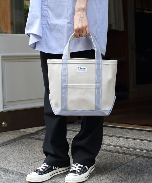 ORCIVAL（オーシバル）の「ORCIVAL/オーシバル　トートバッグ  TOTE BAG 2TONE RC-7060HVC 22AW（トートバッグ・レディース・チャコールグレー/ダークグリーン/ベージュ/カーキ/ブルーグレー/マスタード/チョコ/クリアグリーン/オリーブ/ライトカーキ/グレー/サンドベージュ/ダークネイビー・FREE）」の4枚目の写真