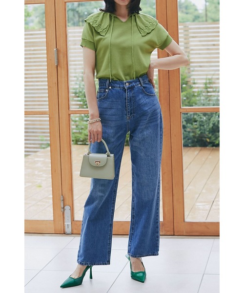 &. NOSTALGIA（アンドドットノスタルジア）の「フレアデニムパンツ（デニムパンツ・レディース・インディゴブルー/ダークインディゴブルー・FREE）」の3枚目の写真