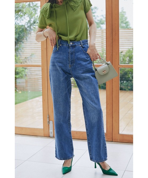 &. NOSTALGIA（アンドドットノスタルジア）の「フレアデニムパンツ（デニムパンツ・レディース・インディゴブルー/ダークインディゴブルー・FREE）」の7枚目の写真