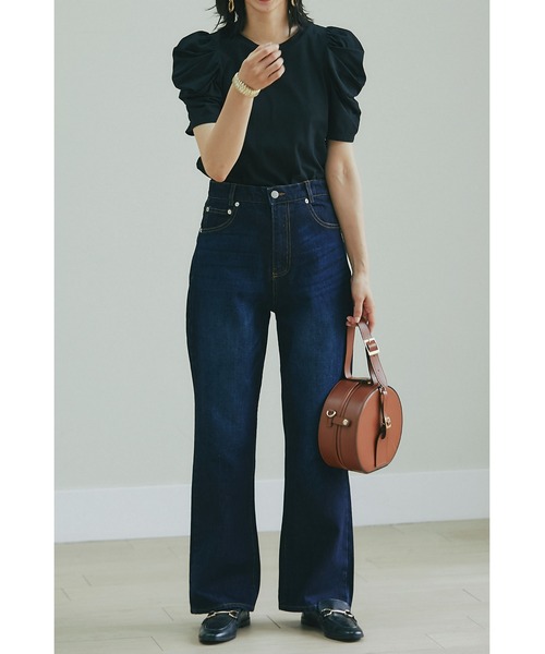 &. NOSTALGIA（アンドドットノスタルジア）の「フレアデニムパンツ（デニムパンツ・レディース・インディゴブルー/ダークインディゴブルー・FREE）」の17枚目の写真