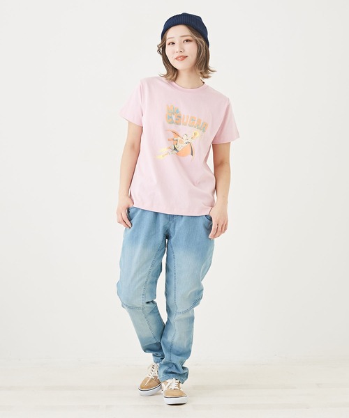 CUBE SUGAR（キューブシュガー）の「WEB限定ウエストリブデニムサルエルパンツ（デニムパンツ・レディース・インディゴブルー/ライトブルー/ワンウォッシュ・M/L/LL）」の10枚目の写真