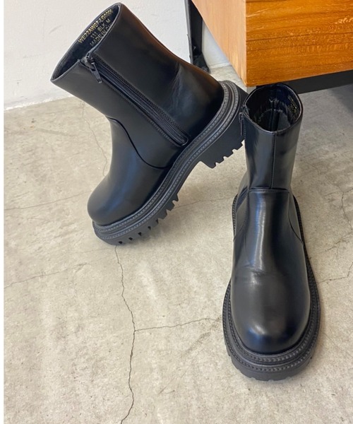 WEGO（ウィゴー）の「WEGO/サイドZIPブーツ（ブーツ・レディース・ブラック・MEDIUM/LARGE）」の15枚目の写真