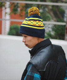 BEAMS | BEAMS / ボンボンアーガイルワッチキャップ(ニットキャップ/ビーニー)