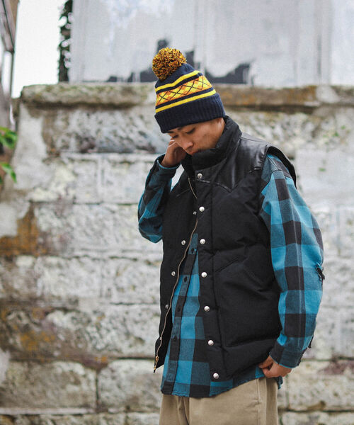 BEAMS（ビームス）の「BEAMS / ボンボンアーガイルワッチキャップ（ニットキャップ/ビーニー・メンズ・ブルー/ブラック/グリーン/ネイビー・ONE SIZE）」の10枚目の写真