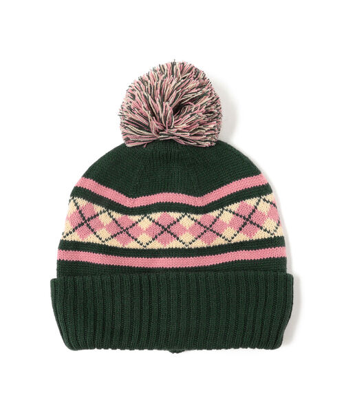 BEAMS（ビームス）の「BEAMS / ボンボンアーガイルワッチキャップ（ニットキャップ/ビーニー・メンズ・ブルー/ブラック/グリーン/ネイビー・ONE SIZE）」の12枚目の写真