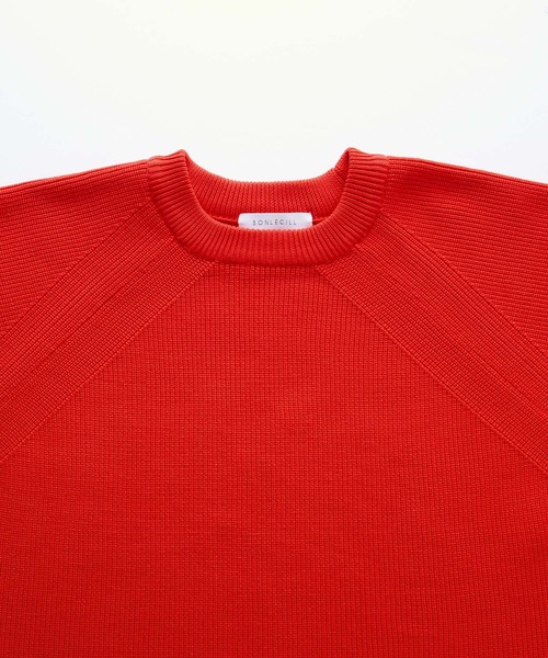 BONLECILL（ボンルシール）の「ラグランボリュームスリーブ クロップドニットプルオーバー（ニット/セーター・レディース・パープル/レッド/モスグリーン/アイボリー/ブラック/ブルー/ブラウン/ブラック系1・FREE）」の12枚目の写真