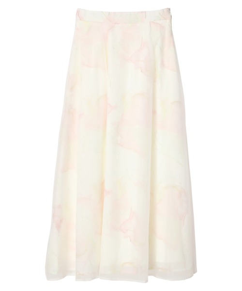 DURAS（デュラス）の「ニュアンス柄シアーフレアスカート（スカート・レディース・ホワイト/グリーン・FREE）」の6枚目の写真