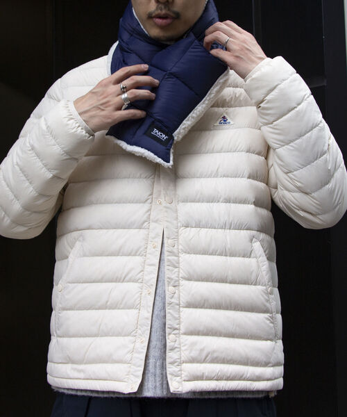 TAION（タイオン）の「【TAION/タイオン】GLOSTER別注 ボアリバーシブルマフラー ダウンマフラー（マフラー・メンズ・ホワイト/ブラック/ネイビー/イエロー/オレンジ・FREE）」の9枚目の写真