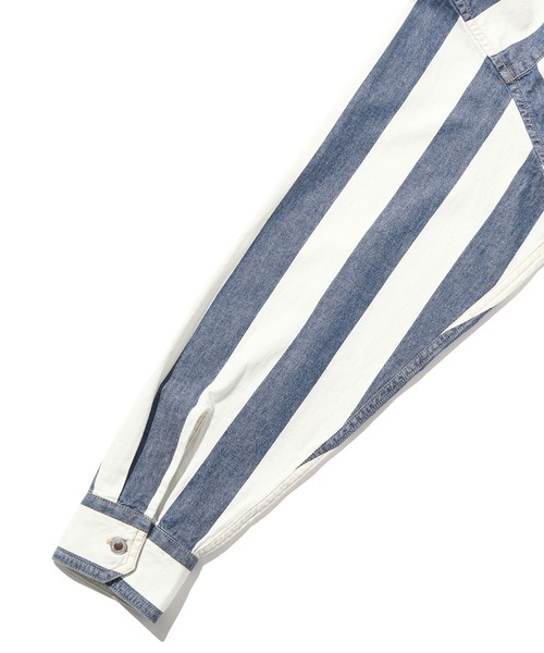 Levi's（リーバイス）の「Levi's/リーバイス SILVERTAB オーバーサイズ ストライプシャツ インディゴリンス（シャツ/ブラウス・メンズ・ダークインディゴブルー・L/S/M/XL）」の7枚目の写真