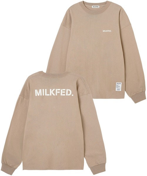 MILKFED.（ミルクフェド）の「BASIC STENCIL WIDE L/S TEE（Tシャツ/カットソー・レディース・ライトピンク/ベージュ/オフホワイト/ブラック/ライトグレー/ライトブルー/ホワイト・S/M/L/XL）」の6枚目の写真