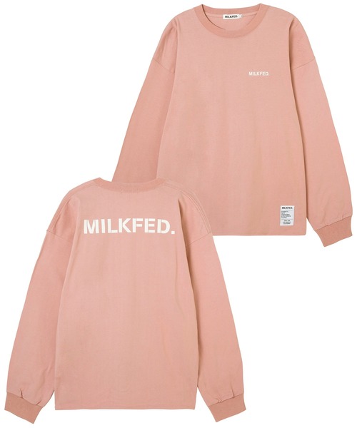 MILKFED.（ミルクフェド）の「BASIC STENCIL WIDE L/S TEE（Tシャツ/カットソー・レディース・ライトピンク/ベージュ/オフホワイト/ブラック/ライトグレー/ライトブルー/ホワイト・S/M/L/XL）」の7枚目の写真