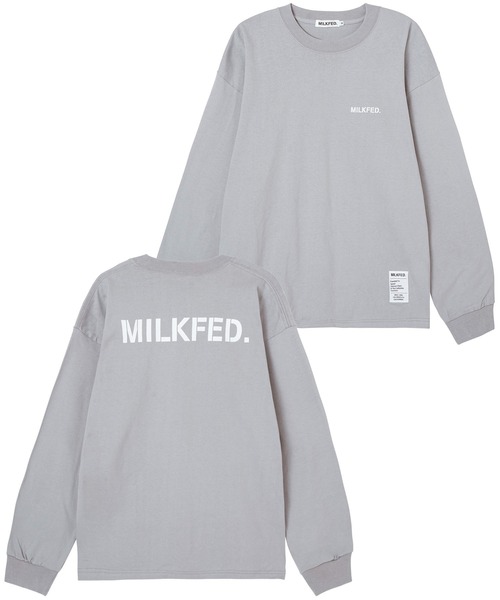 MILKFED.（ミルクフェド）の「BASIC STENCIL WIDE L/S TEE（Tシャツ/カットソー・レディース・ライトピンク/ベージュ/オフホワイト/ブラック/ライトグレー/ライトブルー/ホワイト・S/M/L/XL）」の5枚目の写真