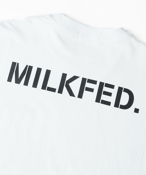 MILKFED.（ミルクフェド）の「BASIC STENCIL WIDE L/S TEE（Tシャツ/カットソー・レディース・ライトピンク/ベージュ/オフホワイト/ブラック/ライトグレー/ライトブルー/ホワイト・S/M/L/XL）」の12枚目の写真