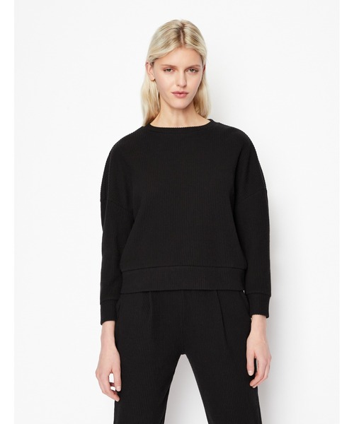 【A|X アルマーニ エクスチェンジ】ブラッシュドリブ　プルオーバー