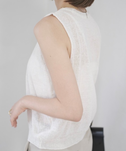 Reurie'（レウリィ）の「ノースリーブサマーリネンニット（その他トップス・レディース・アイボリー・FREE）」の11枚目の写真
