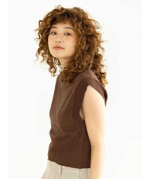 koe（コエ）の「【アースカラー】ニットベスト*（ニット/セーター・レディース・アイボリー/ブラック/テラコッタ/ダークブラウン・FREE）」の7枚目の写真