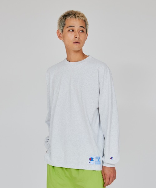 古着 チャンピオン ホワイト 白 長袖 Tシャツ ロング 刺繍 美品 Champion（チャンピオン） tシャツ USAコットン ワンポイント刺繍 ロン