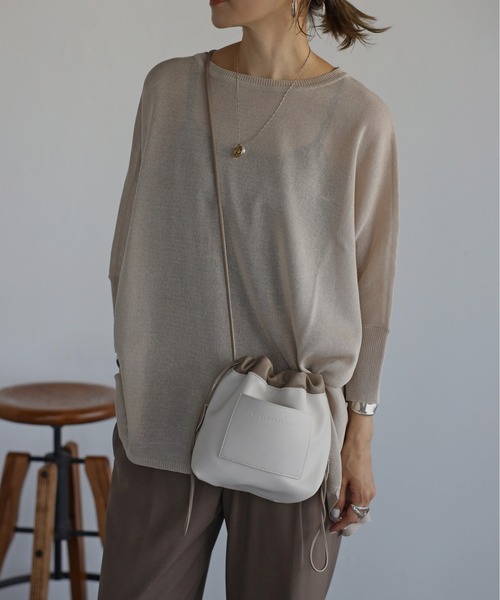 Bonjour Sagan（ボンジュールサガン）の「リバーシブル巾着バッグ（ショルダーバッグ・レディース・ブラック/ピンク/アイボリー/グレイッシュベージュ/パイソン・FREE）」の12枚目の写真