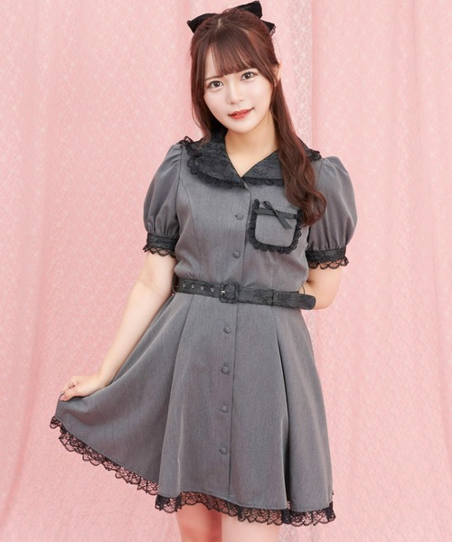 レース配色開襟シャツワンピース ワンピース Secret Honey シークレットハニー のファッション通販 Zozotown