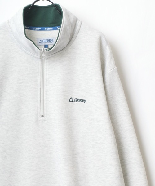 GERRY（ジェリー）の「GERRY/ジェリー ビッグシルエット ワンポイント刺繍 ハーフジップ スウェット トレーナー プルオーバー（スウェット・メンズ・ホワイト/アッシュグレー/ダークグリーン/ホワイト系その他/スミクロ・LL/M/L）」の4枚目の写真
