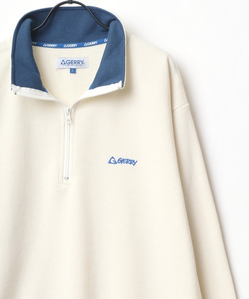 GERRY（ジェリー）の「GERRY/ジェリー ビッグシルエット ワンポイント刺繍 ハーフジップ スウェット トレーナー プルオーバー（スウェット・メンズ・ホワイト/アッシュグレー/ダークグリーン/ホワイト系その他/スミクロ・LL/M/L）」の7枚目の写真