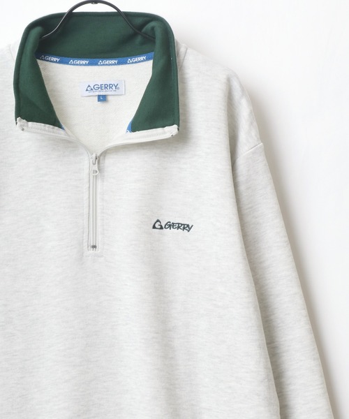 GERRY（ジェリー）の「GERRY/ジェリー ビッグシルエット ワンポイント刺繍 ハーフジップ スウェット トレーナー プルオーバー（スウェット・メンズ・ホワイト/アッシュグレー/ダークグリーン/ホワイト系その他/スミクロ・LL/M/L）」の8枚目の写真