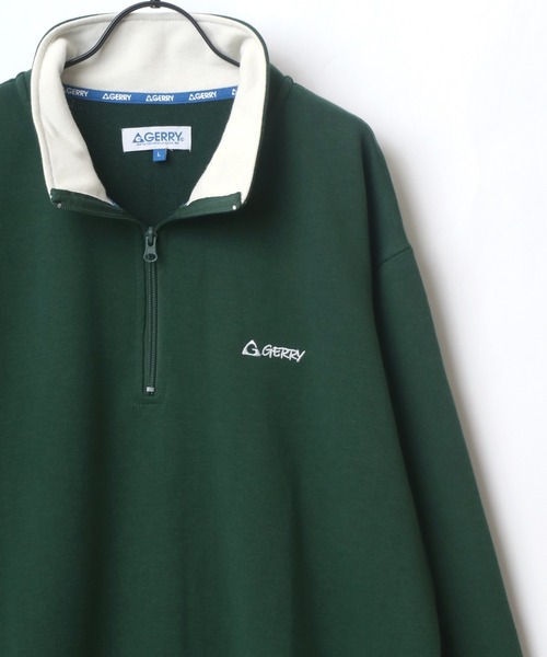 GERRY（ジェリー）の「GERRY/ジェリー ビッグシルエット ワンポイント刺繍 ハーフジップ スウェット トレーナー プルオーバー（スウェット・メンズ・ホワイト/アッシュグレー/ダークグリーン/ホワイト系その他/スミクロ・LL/M/L）」の9枚目の写真