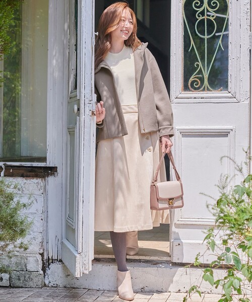 ANY SIS（エニィスィス）の「ウールライクショート アウター（その他アウター・レディース・黄土色系/アイボリー系/ネイビー系・4）」の7枚目の写真