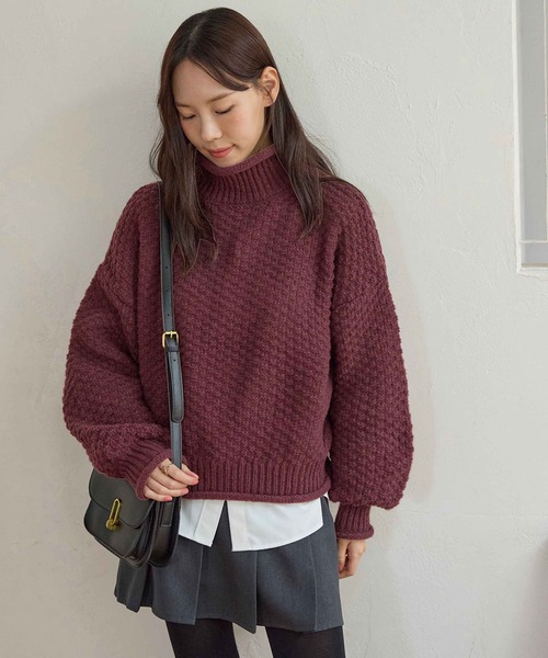 VERY掲載★ブラミンクオーバーサイズモヘヤニットブルー36美品 VERY掲載☆ブラミンクオーバーサイズモヘヤニットブルー36美品