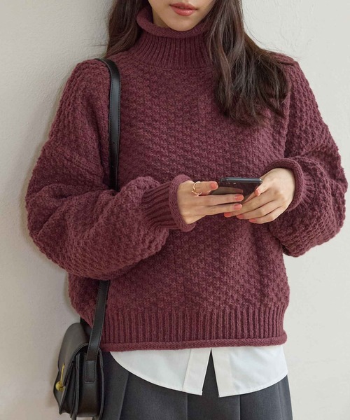 チャンキーニットプルオーバー（ニット/セーター）｜CHAN ME