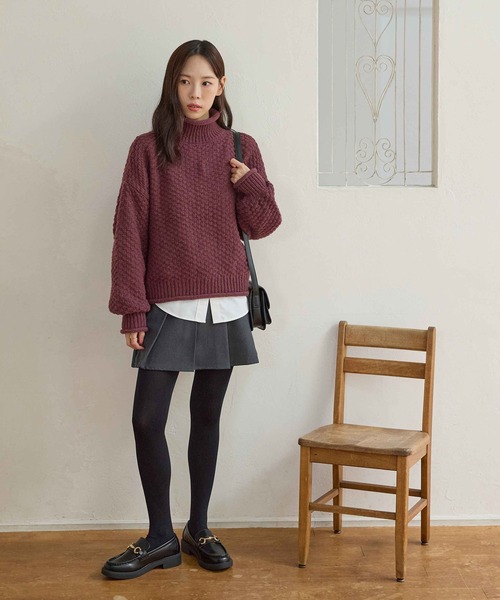 チャンキーニットプルオーバー（ニット/セーター）｜CHAN ME（チャンミ