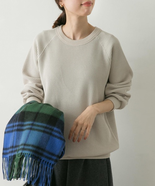 URBAN RESEARCH DOORS（アーバンリサーチドアーズ）の「『UR TECH』ワッフルロングスリーブTシャツ（Tシャツ/カットソー・メンズ・ベージュ系その他/ブルー系その他/グリーン/ネイビー・SMALL/X-LARGE/MEDIUM/LARGE）」の2枚目の写真