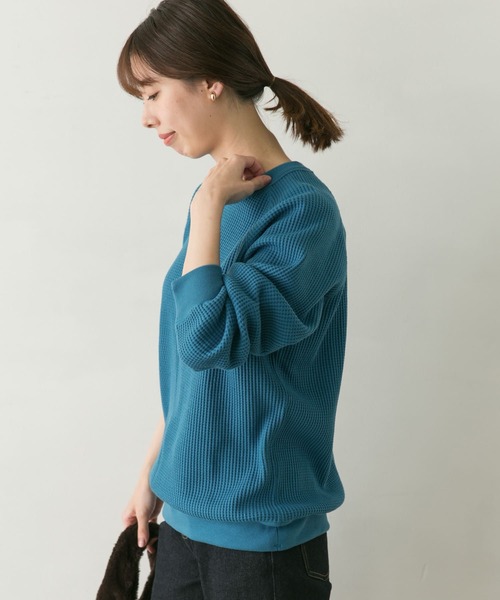 URBAN RESEARCH DOORS（アーバンリサーチドアーズ）の「『UR TECH』ワッフルロングスリーブTシャツ（Tシャツ/カットソー・メンズ・ベージュ系その他/ブルー系その他/グリーン/ネイビー・SMALL/X-LARGE/MEDIUM/LARGE）」の7枚目の写真